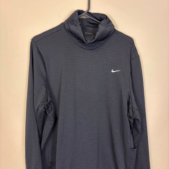 Nike Running Therma Fit Black Turtleneck Pullover Long Sleeve Women's XL - Picture 3 of 10